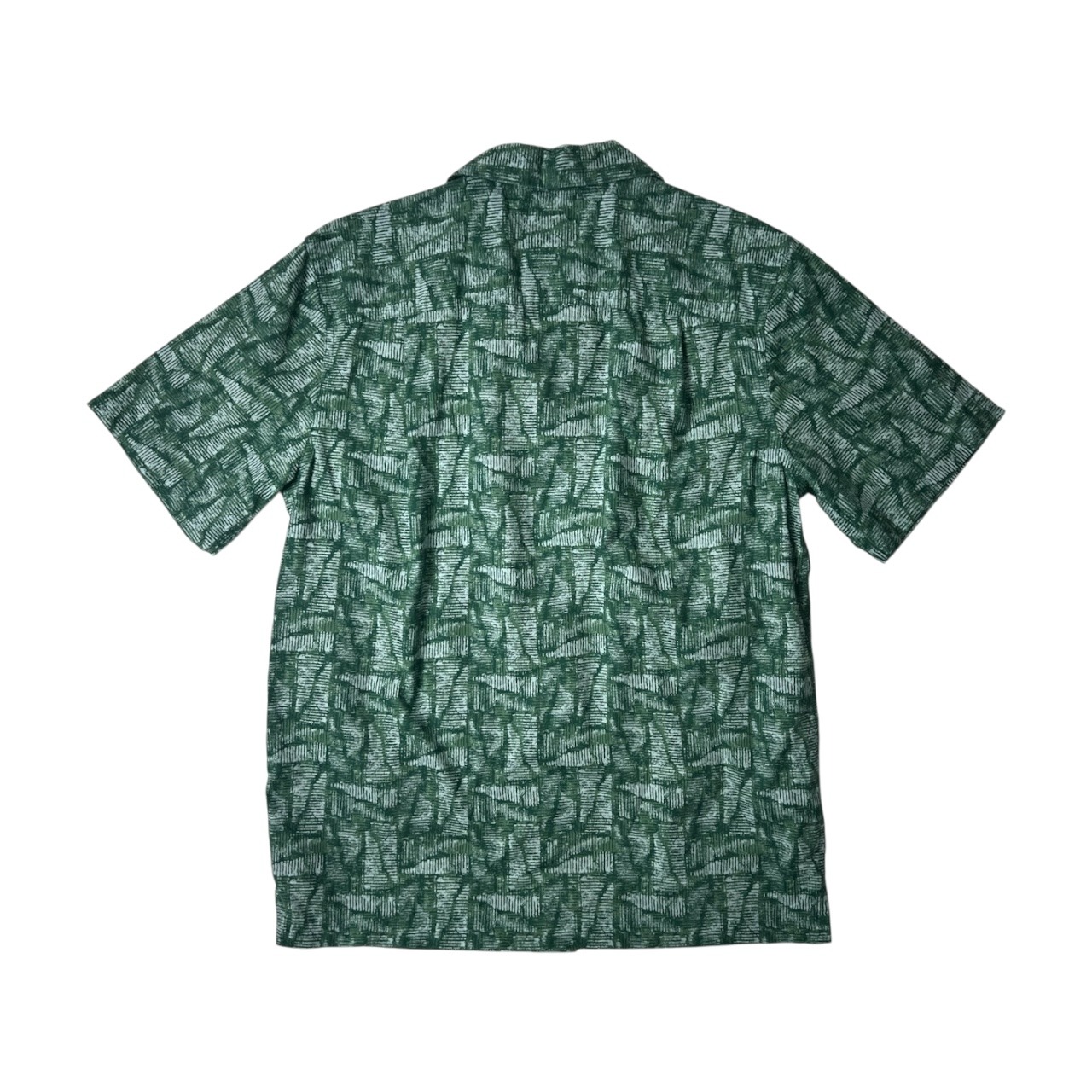 L.L.Bean エルエルビーン オープンカラー 総柄 半袖シャツ M/グリーン/アロハシャツ/コットン