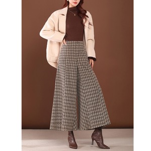 千鳥格子柄 ワイドガウチョパンツ W01379