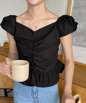 《即納商品》beginning blouse (white / blue / black)