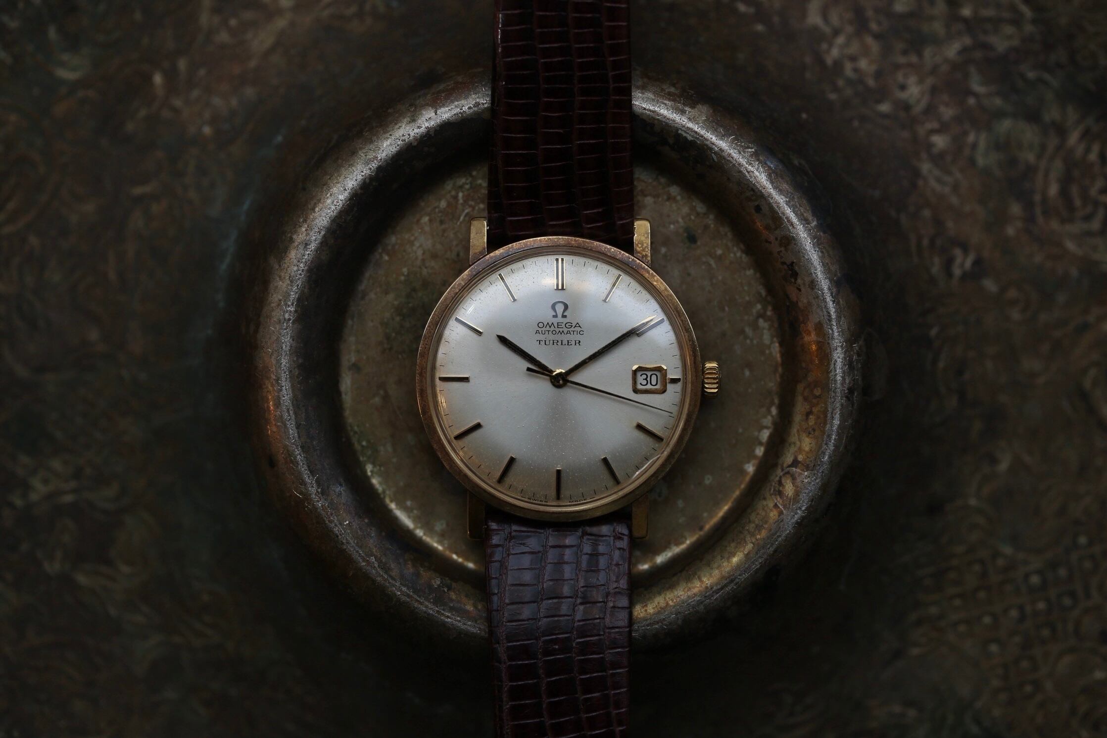 (^^)【わ6】TURLER ヴィンテージウォッチ￼ ジャンク品￼ OMEGA】 1965年製 オメガ ノンネーム TURLER(チューラー)別注 18金無垢