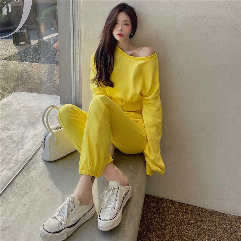 カラーカジュアルオータムショートセーター コート ハイウェスト ロング 秋物 ガールズファッション1773032289