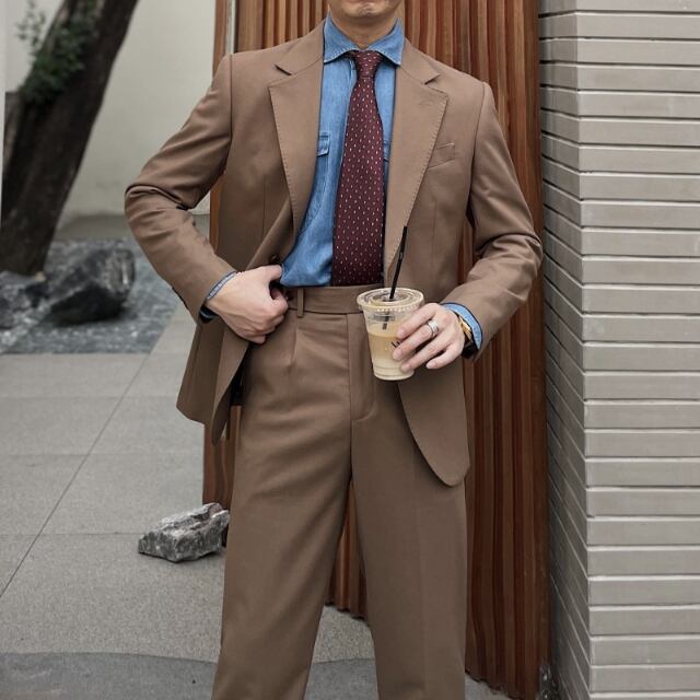 茶色セットアップスーツ セットアップスーツ 成人式スーツ vinteage