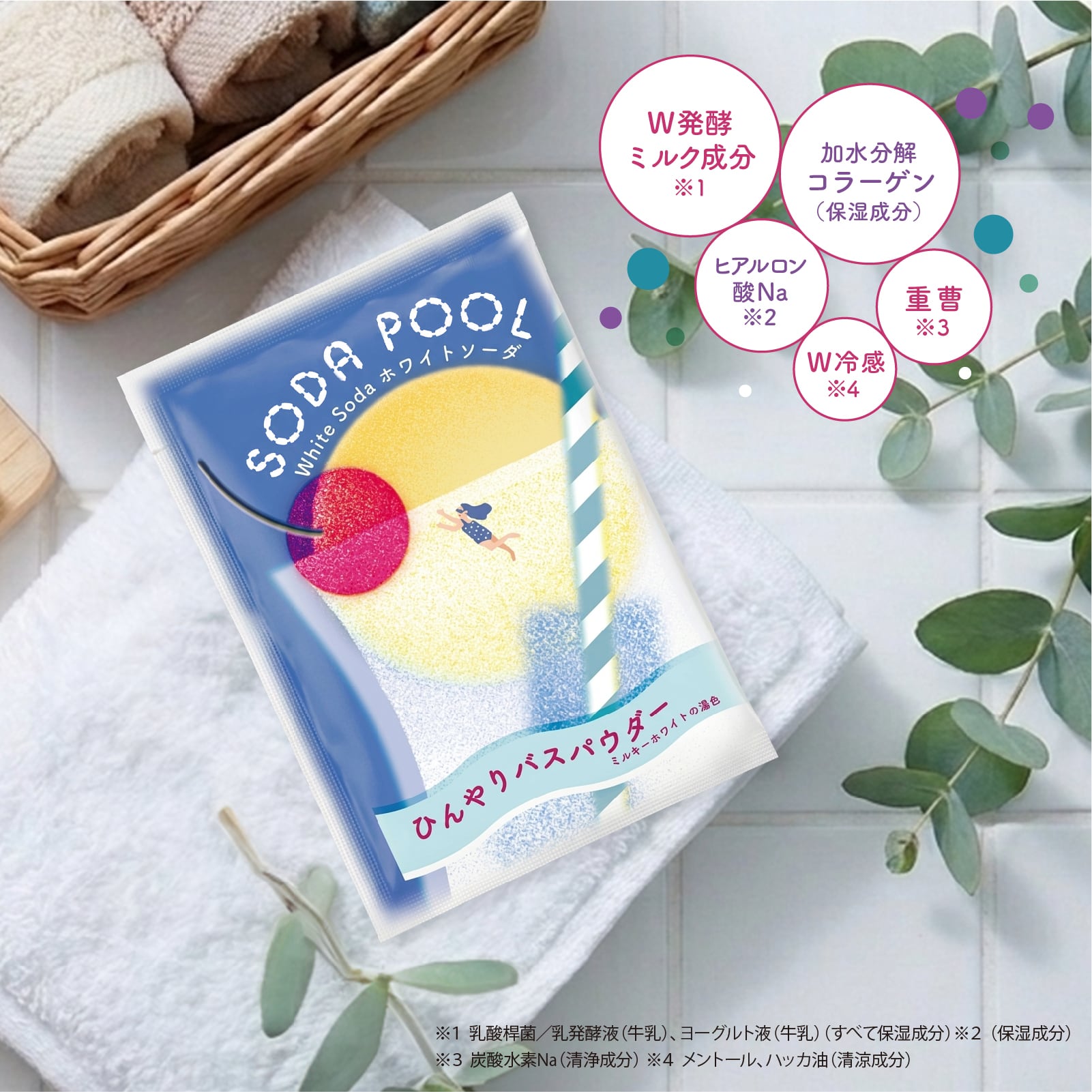 mifull】夏色ドロップ SODA POOL ひんやりバスパウダー ホワイトソーダ