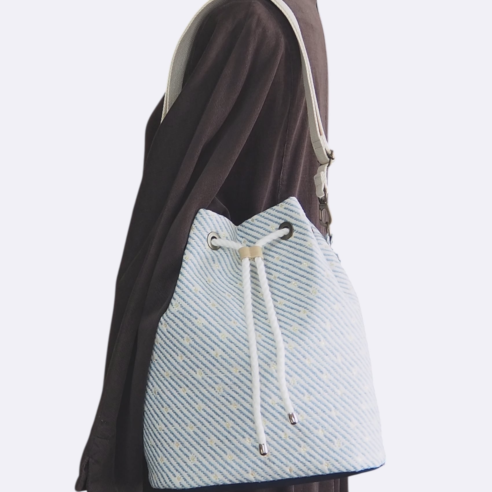 □巾着ショルダーバッグ・マリン□ coco (sbwb) | handmade bag peana.