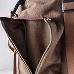 【Deadstock Item】バックパック / Top-flap Draw Backpack/ ブラウン×カーキブラウン・ボトム