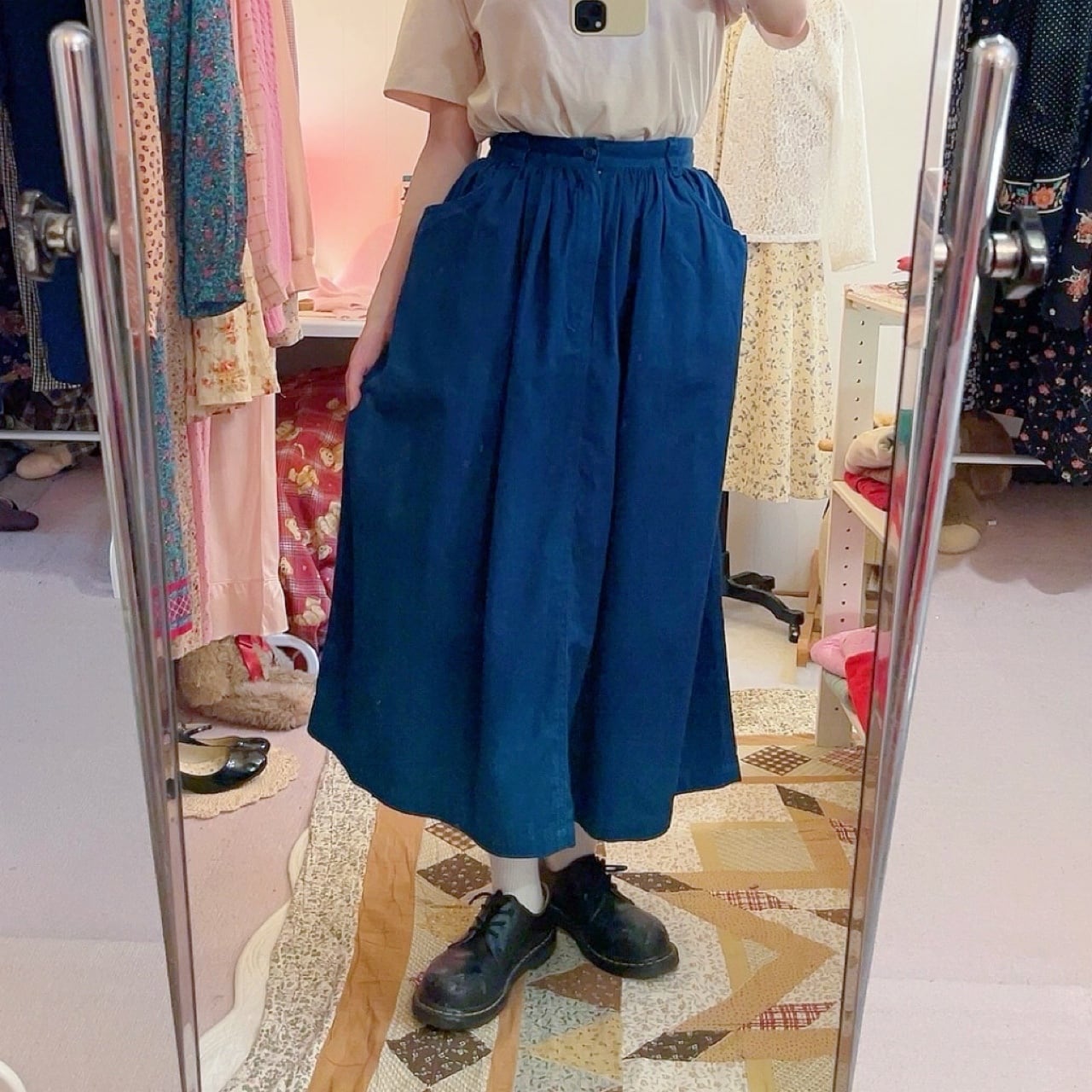 remake ✂︎ flower picking back pocket skirt