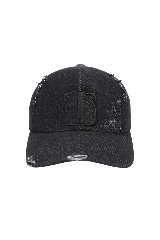 [TREEMINGBIRD] Logo Damage Denim Cap [ Black ] 正規品 韓国 ブランド 韓国通販 韓国代行 韓国ファッション 日本 店舗 トリミングバード