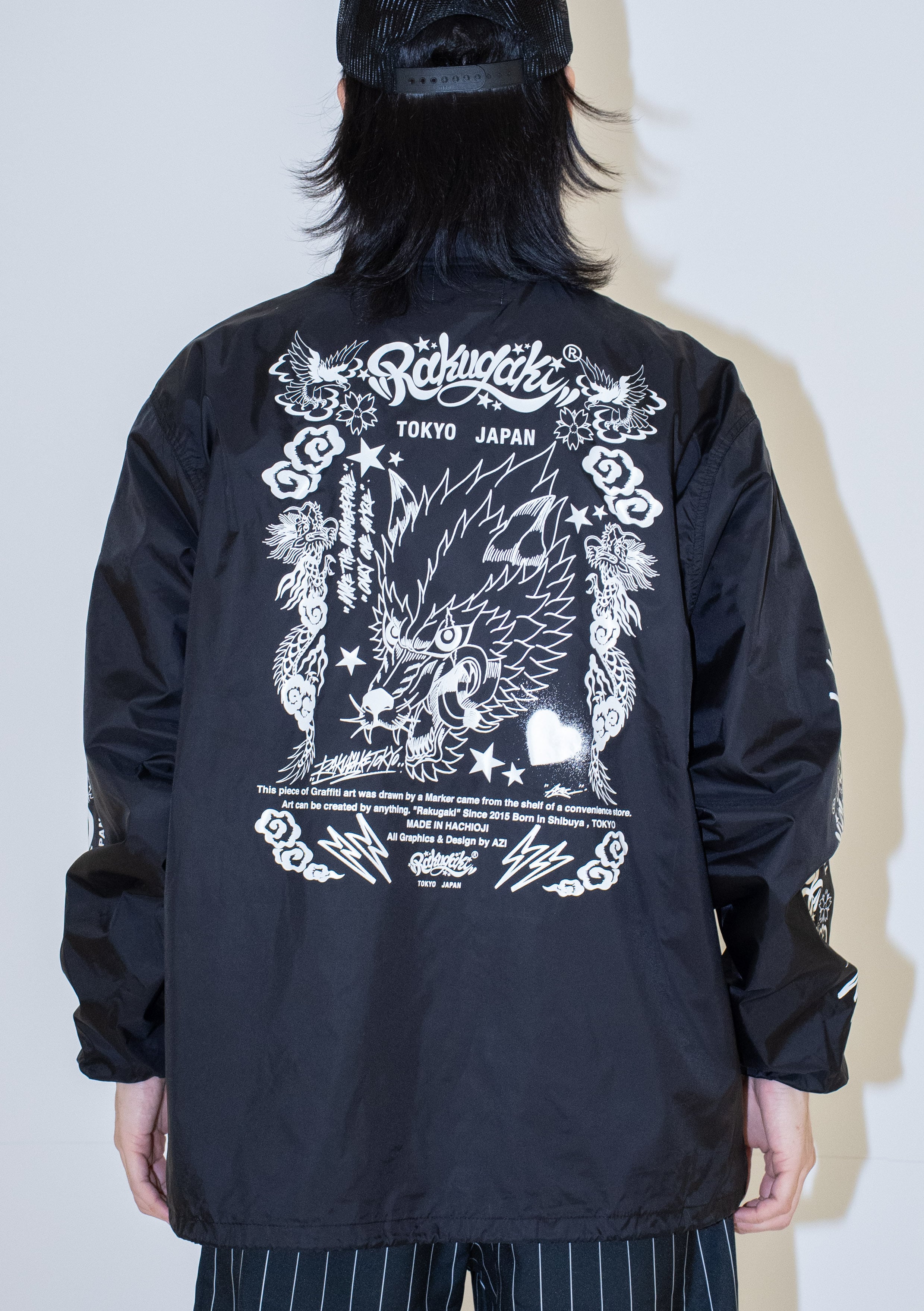 Rakugaki “Archive Graphics” Coach Jaket BLACK | RAKUGAKI ONLINE STORE