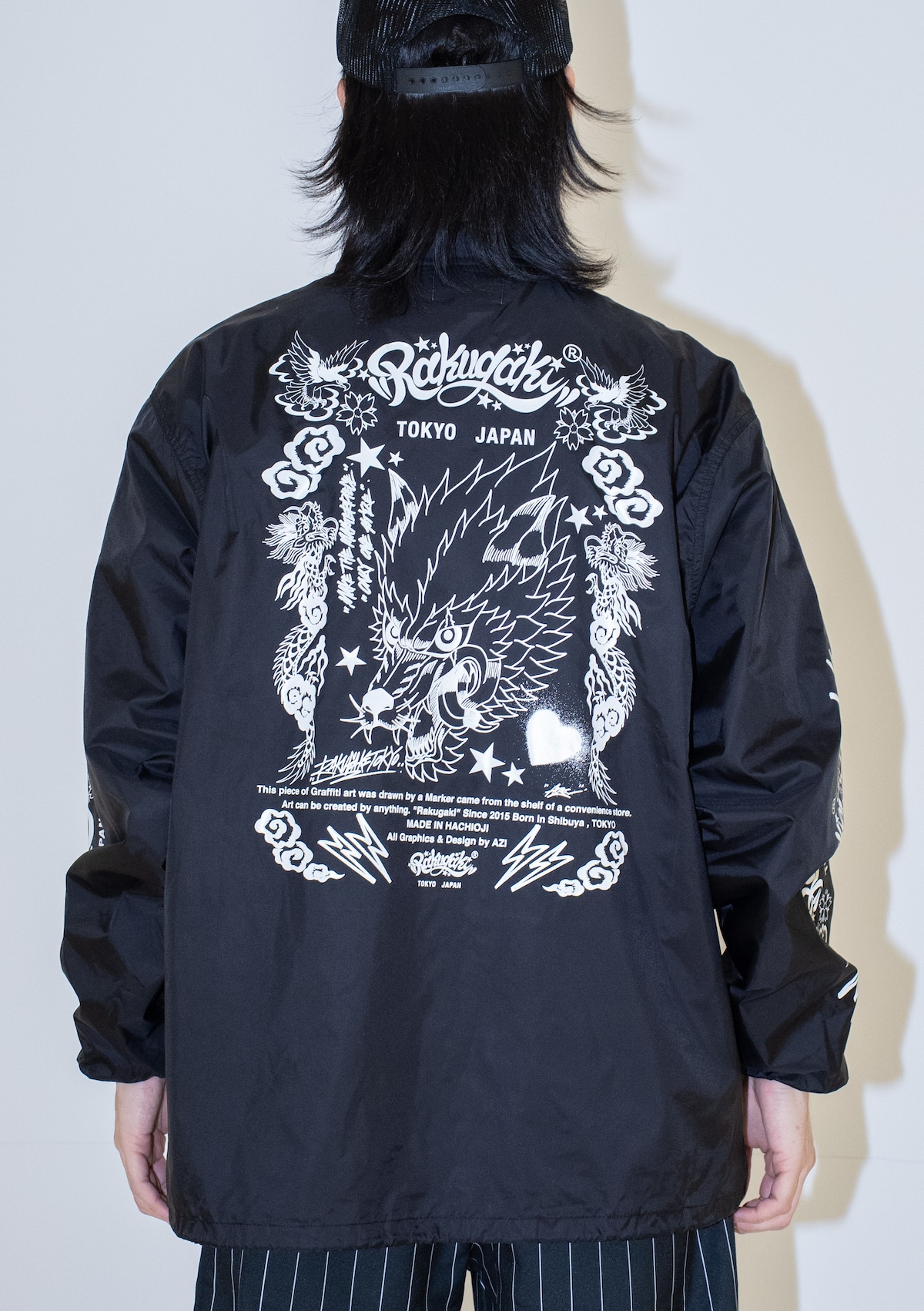 Rakugaki “Archive Graphics” Coach Jaket BLACK | RAKUGAKI ONLINE STORE