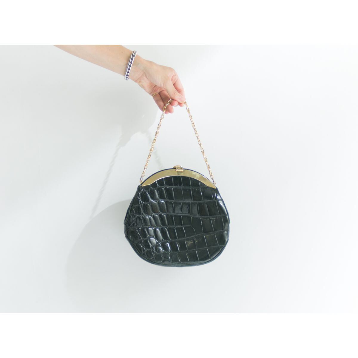 【Este paris】Made in France crocodile hand bag（フランス製 クロコダイル レザー ハンドバッグ）8e
