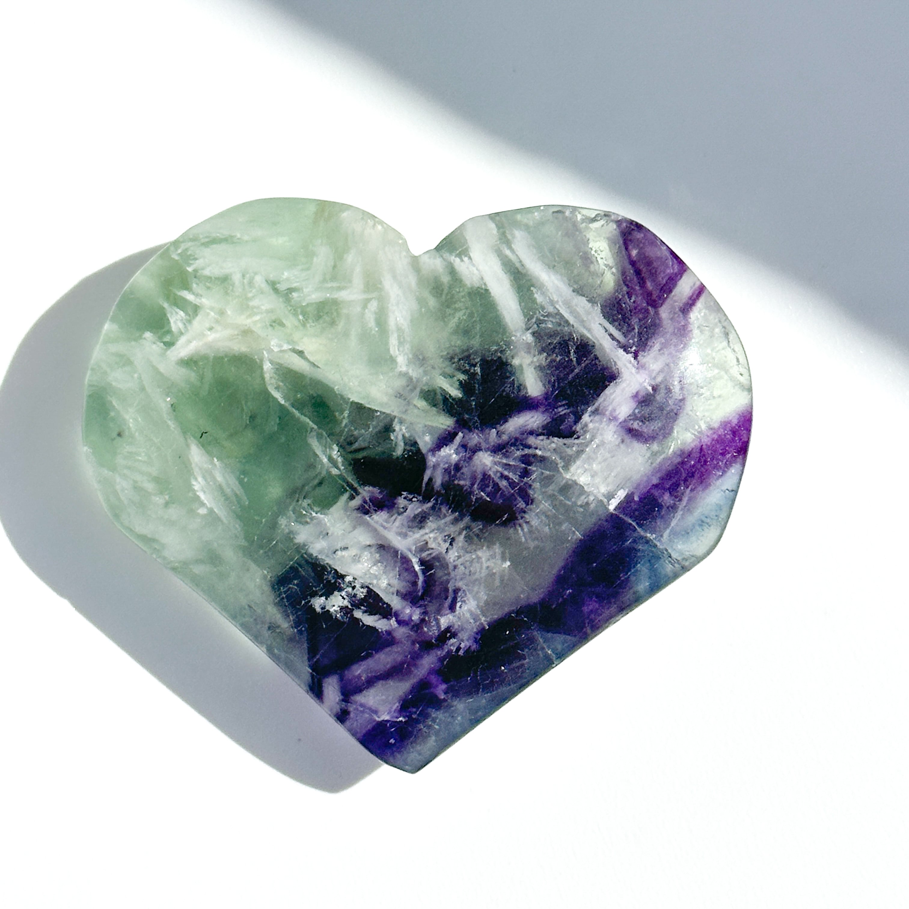 エンジェルフェザーフローライトハート 33◇ Angel Feather Fluorite ◇天然石・鉱物・パワーストーン・インテリア