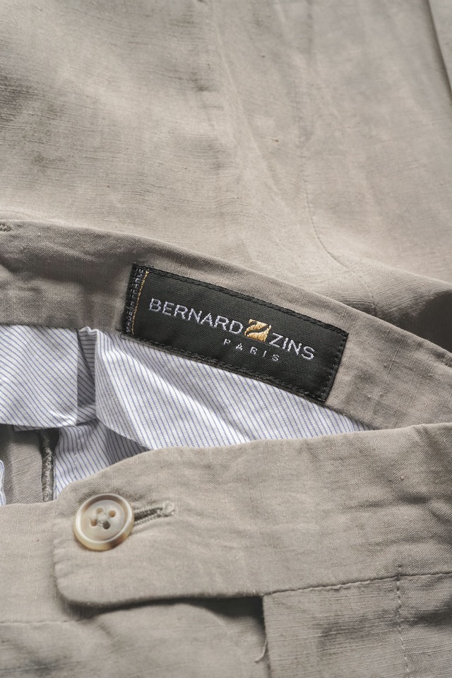 90's "BERNARD ZINS" Silk Linen 1-Tack Slacks Made in FRANCE - "EIFFEL" Model