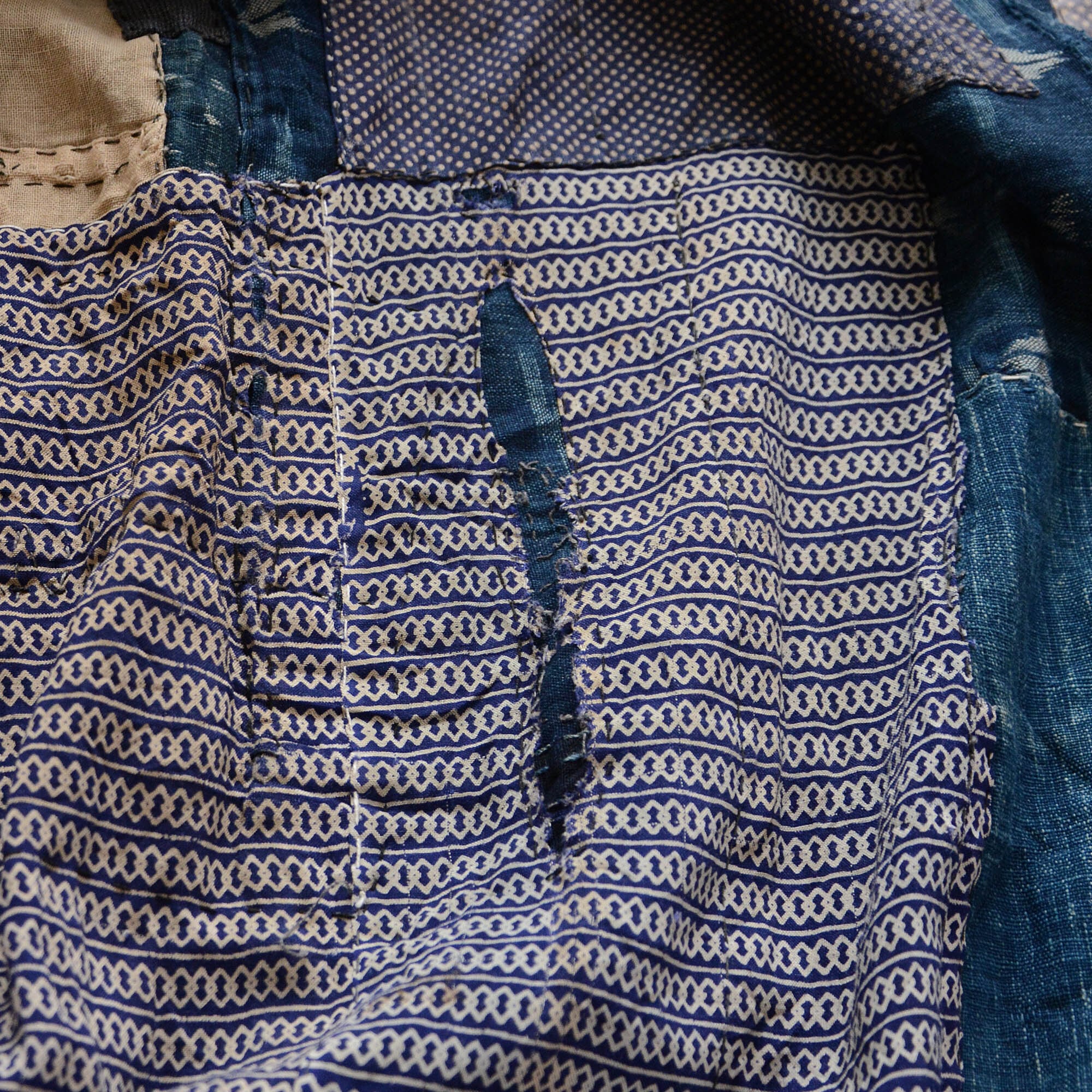 襤褸 野良着 古着 藍染 木綿 麻 着物 古布 絣 絞りジャパン