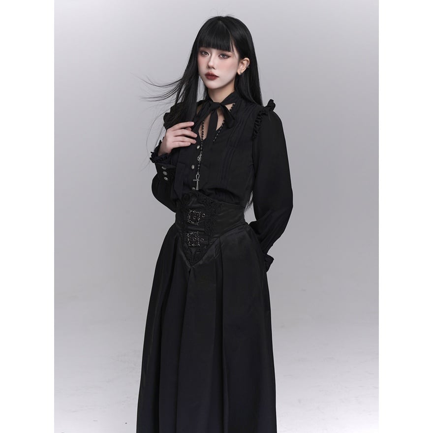 大人ゴシック コルセットロングスカート 修道女風×ハイウエスト｜WithU