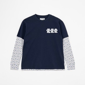 《受注販売》Fake layered fruits thermal long sleeve tee（NAVY）