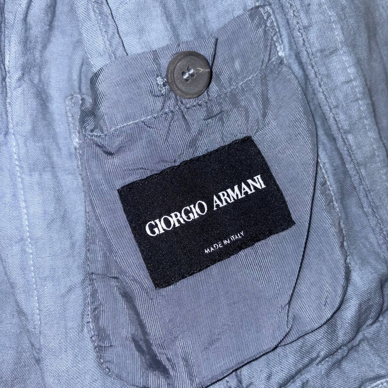 GIORGIO ARMANI saxe blue linen tailored jacket