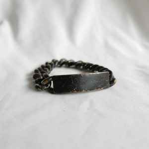 Maison Martin Margiela BLACK AGEING BRASS ID BRACELET