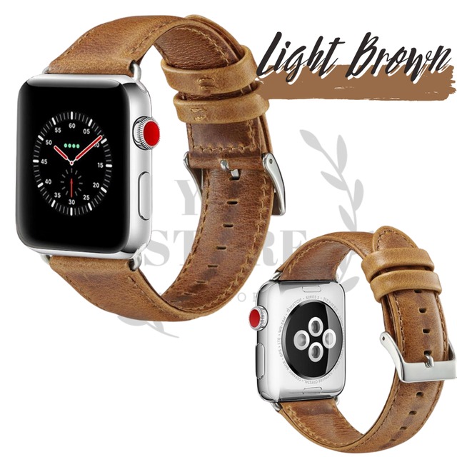 Apple Watch アップルウォッチ 本革 レザー バンド ベルト ライト