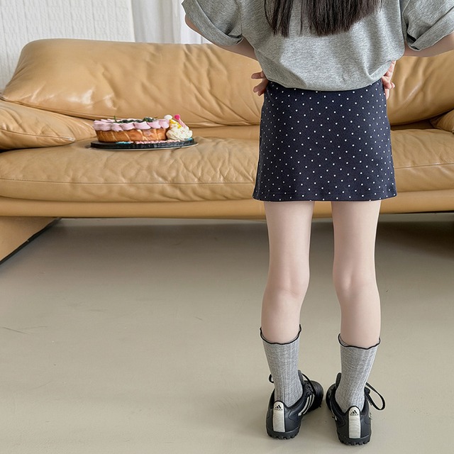 【KID】レトロドット柄キュロットスカートパンツ - 6