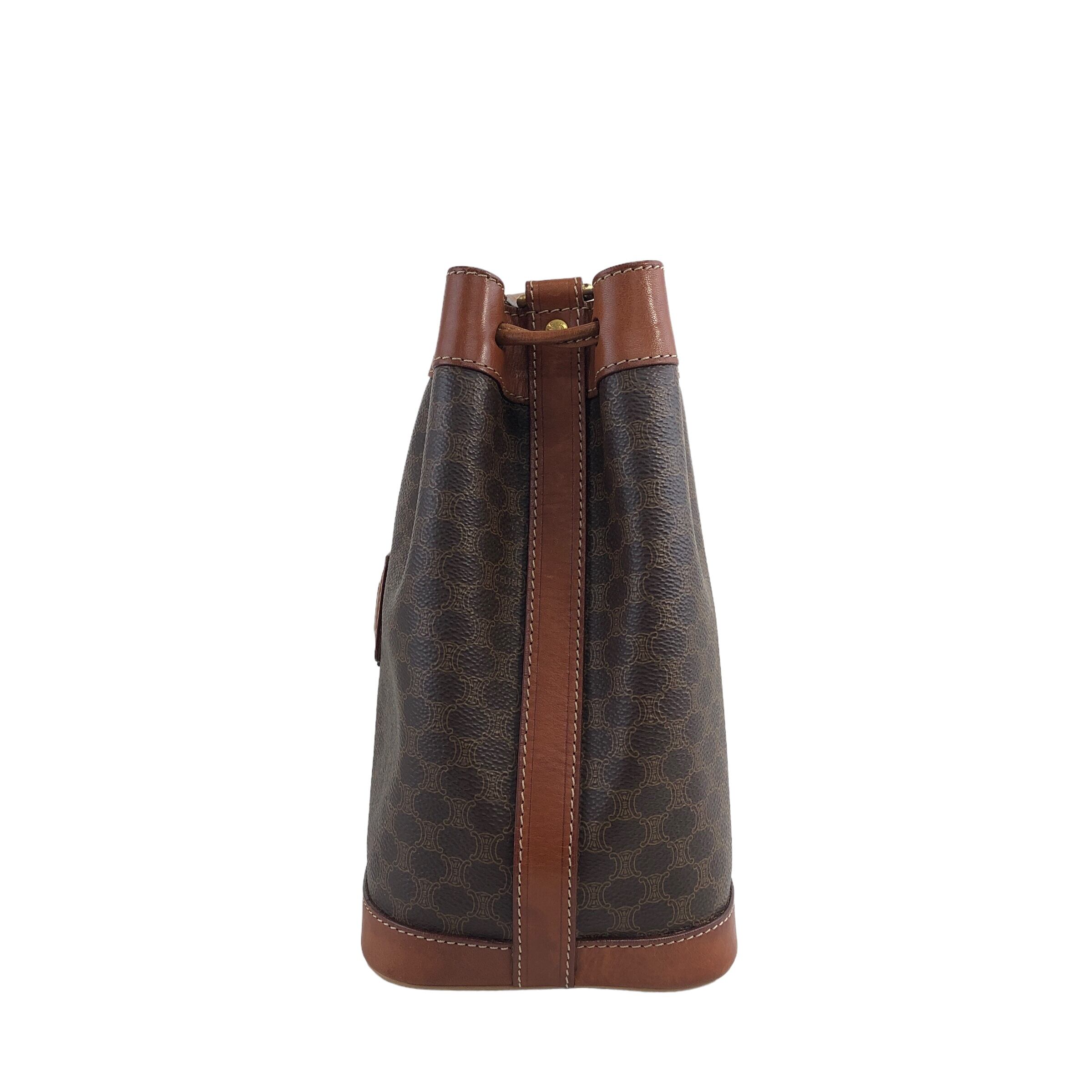 CELINE セリーヌ マカダム ショルダーバッグ ブラウン ブラゾン レザー CELINE セリーヌ マカダム ショルダーバッグ ブラウン ブラゾン レザー