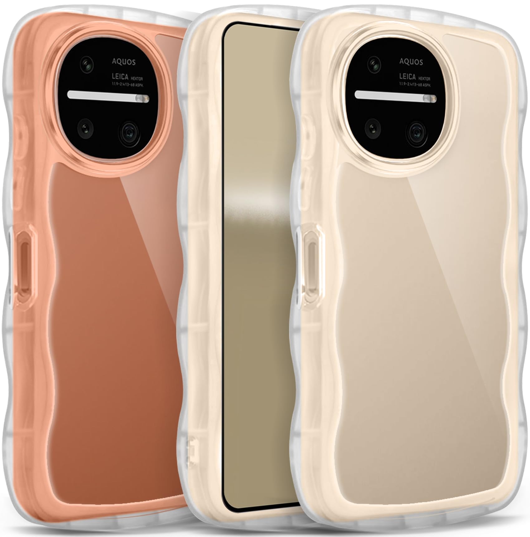 AQUOS R11 ケース クリア ウェーブ おしゃれ 韓国 かわいい 可愛い SH-51G スマホケース 人気 アクオス r11 カバー シンプル 滑り止め 薄型 軽量 耐衝撃 ストラップホール付き 透明 (クリア)