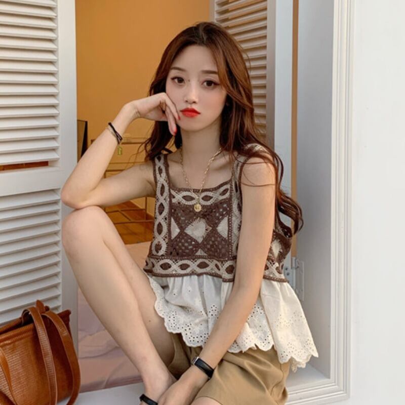 スタンダードスタイルルーズ薄手ノースリーブトップス レトロ YY-ファッション71374276434