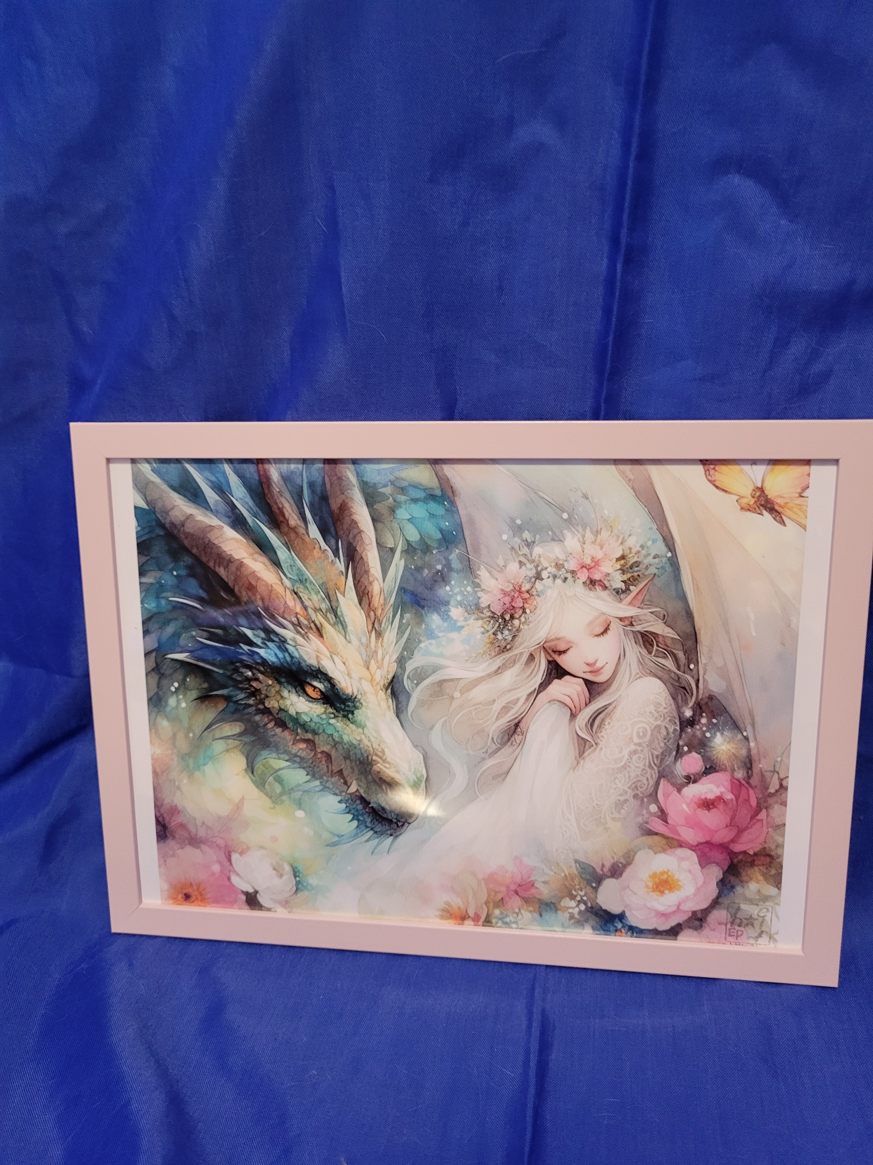 油絵【我慢】1点物の原画◇作者サイン入り/F3号キャンバス 油絵【我慢】