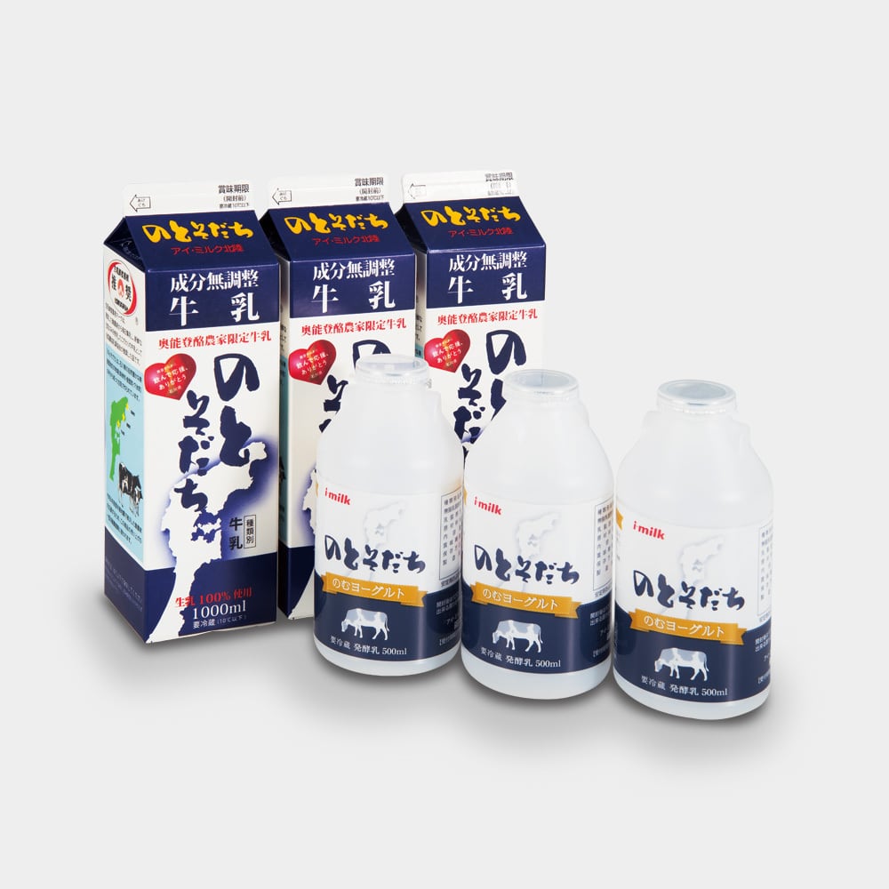 のとそだち 牛乳1L 2本 のむヨーグルト500ml 4本 | アイ・ミルク北陸
