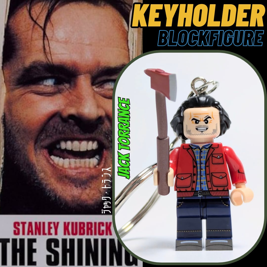 ♧★ブロックフィギュアキーホルダー★【 The Shining / シャイニング 】 『 ジャック・トランス 』ジャック・ニコルソン / スタンリー・キューブリック〚アメリカン雑貨 アメトイ〛