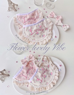 予約 【pecoramou select】Flower lovely bib