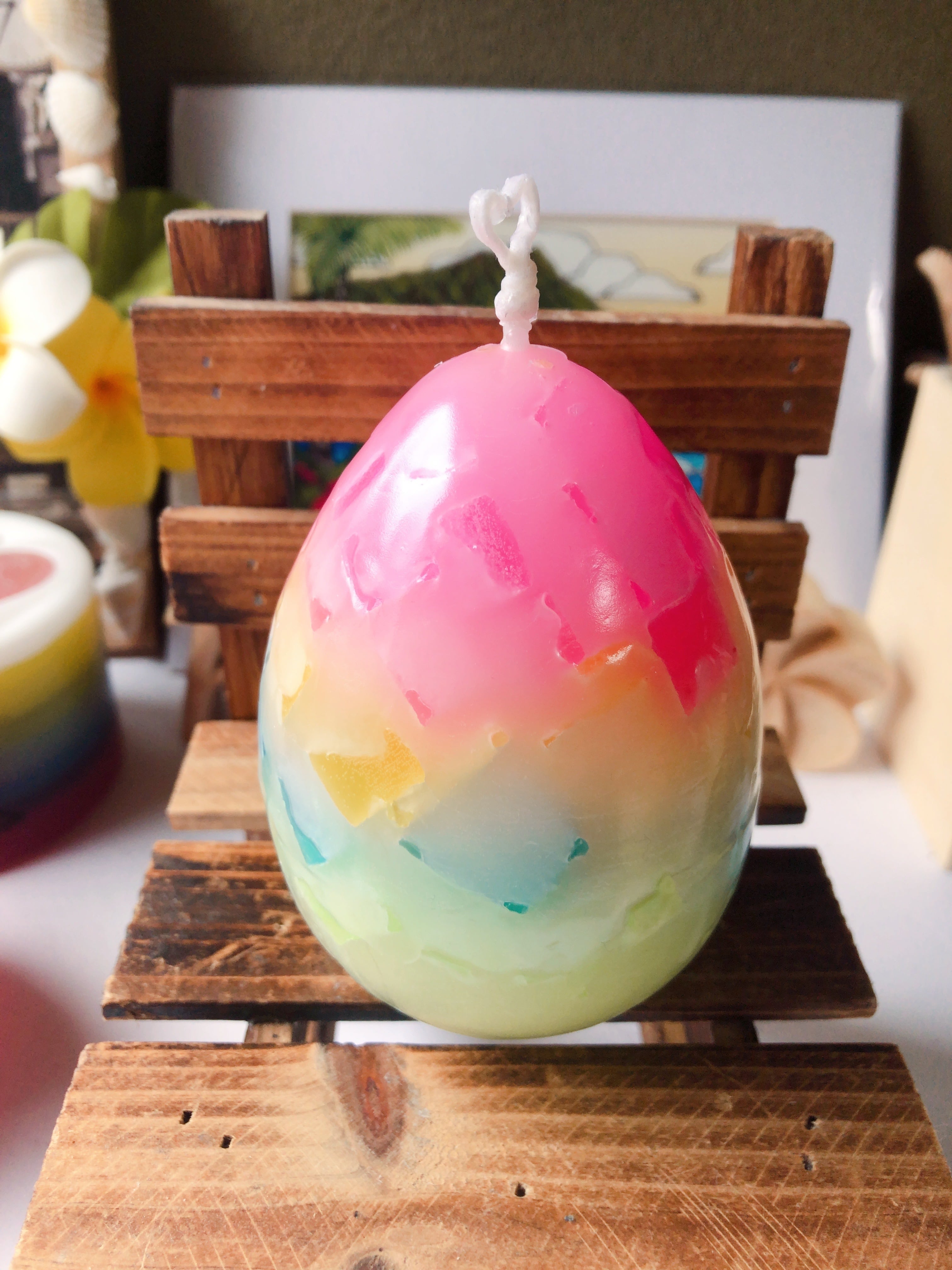 フランス製　エッグキャンドル　2個セット 7abd9007708bfcb6a22d8ffefe8f44