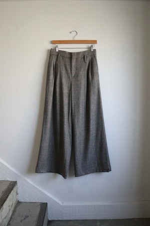 plaid wool flare pants