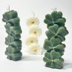 癒されるゴールド緑のクローバーアロマキャンドル