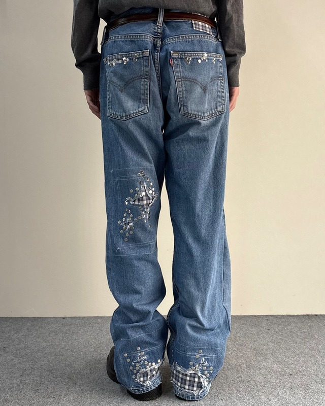 【Hannah Creak】Studded Jeans Wide Leg