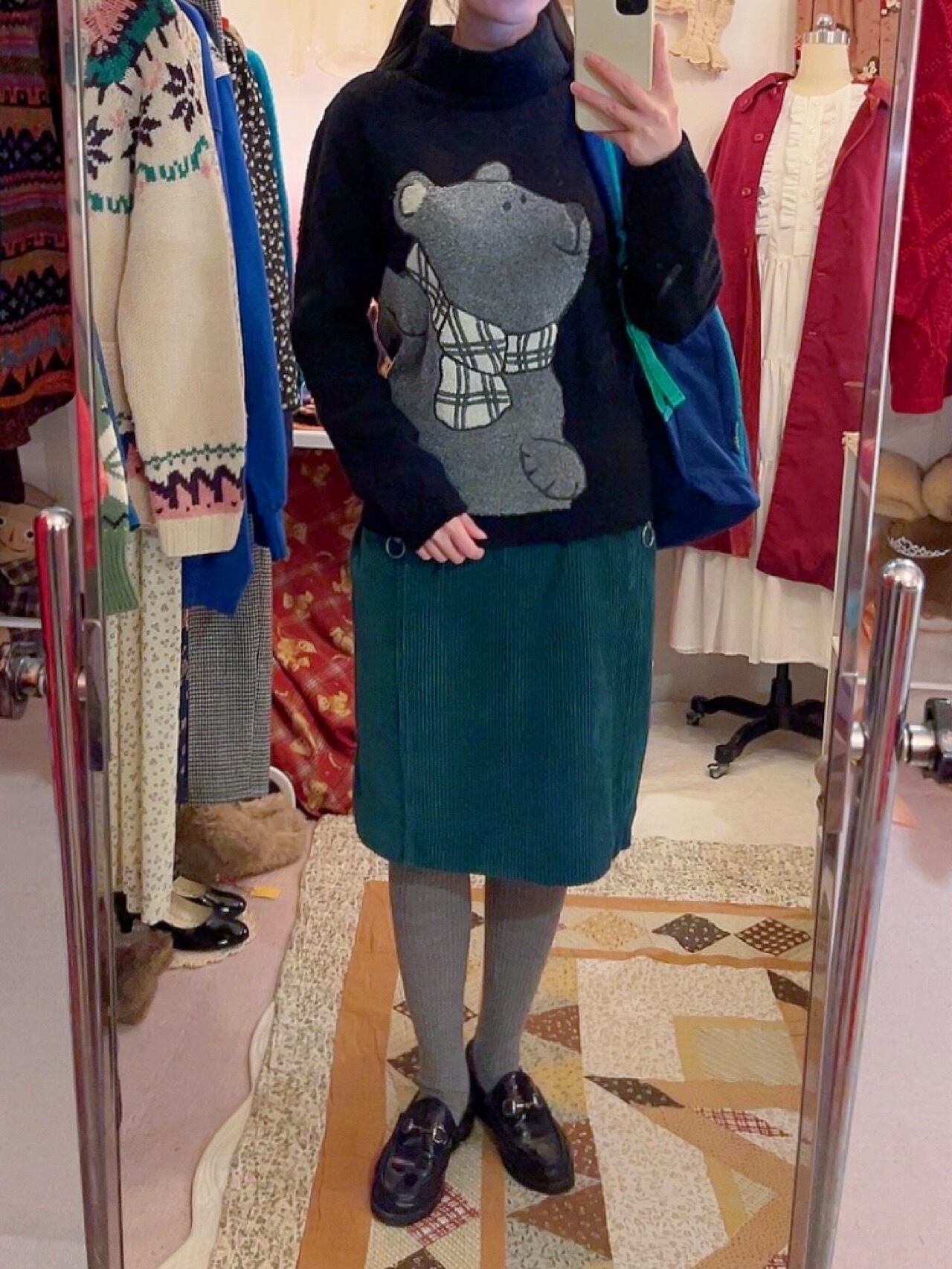 CASTELBAJAC / muffler bear black turtle sweater