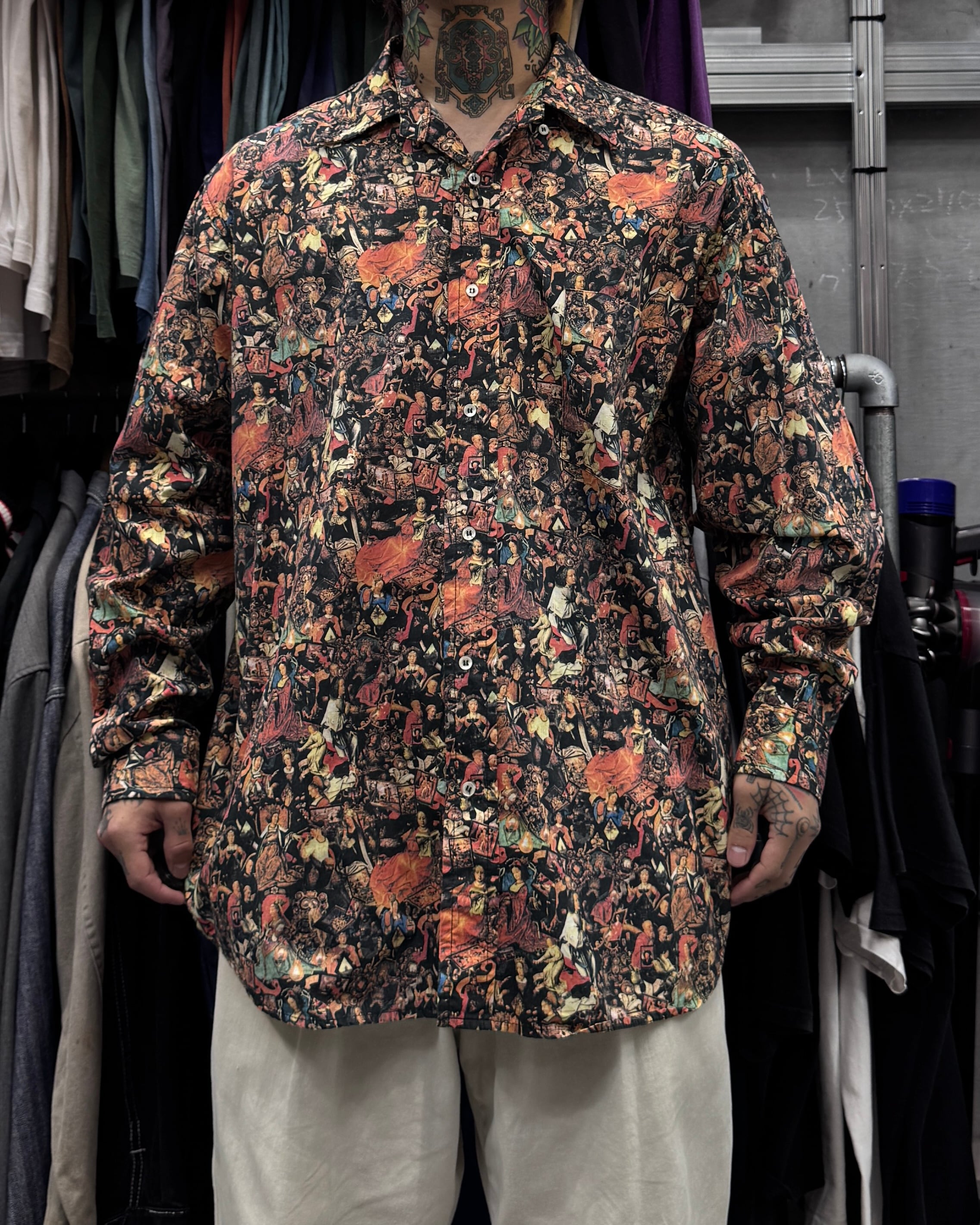 黒タグ] 80s STUSSY ギャルソン シャツ 切替 ヴィンテージ