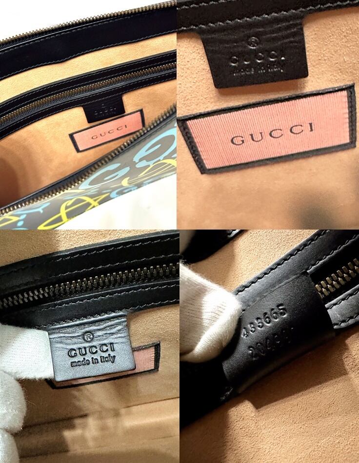 GUCCI GHOST グッチ ゴースト GG ペイント クラッチバッグ レザー