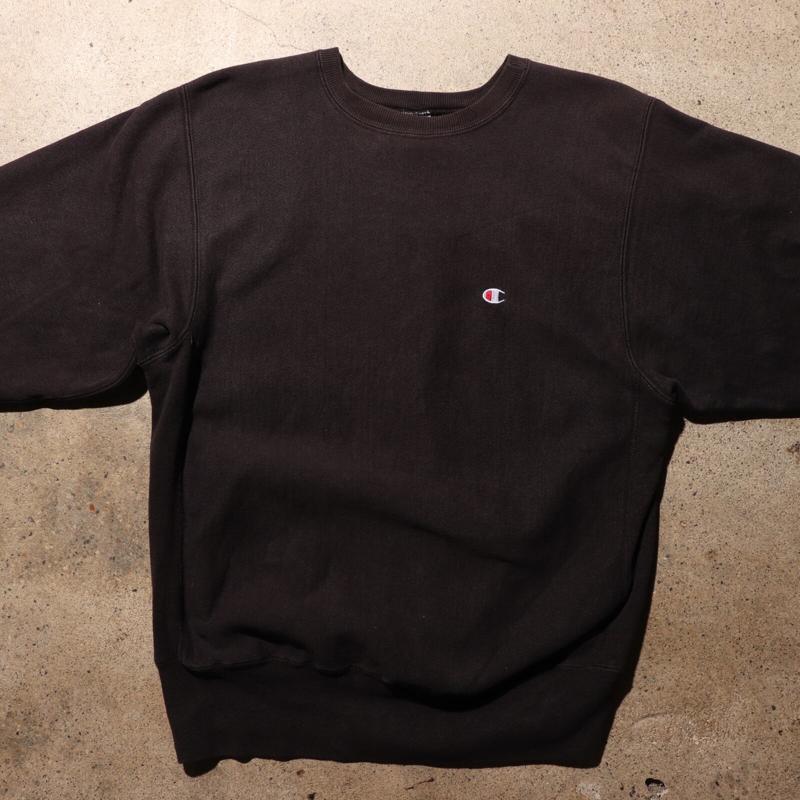L 黒無地 90s USA リバースウィーブ チャンピオン スウェット ブラック  