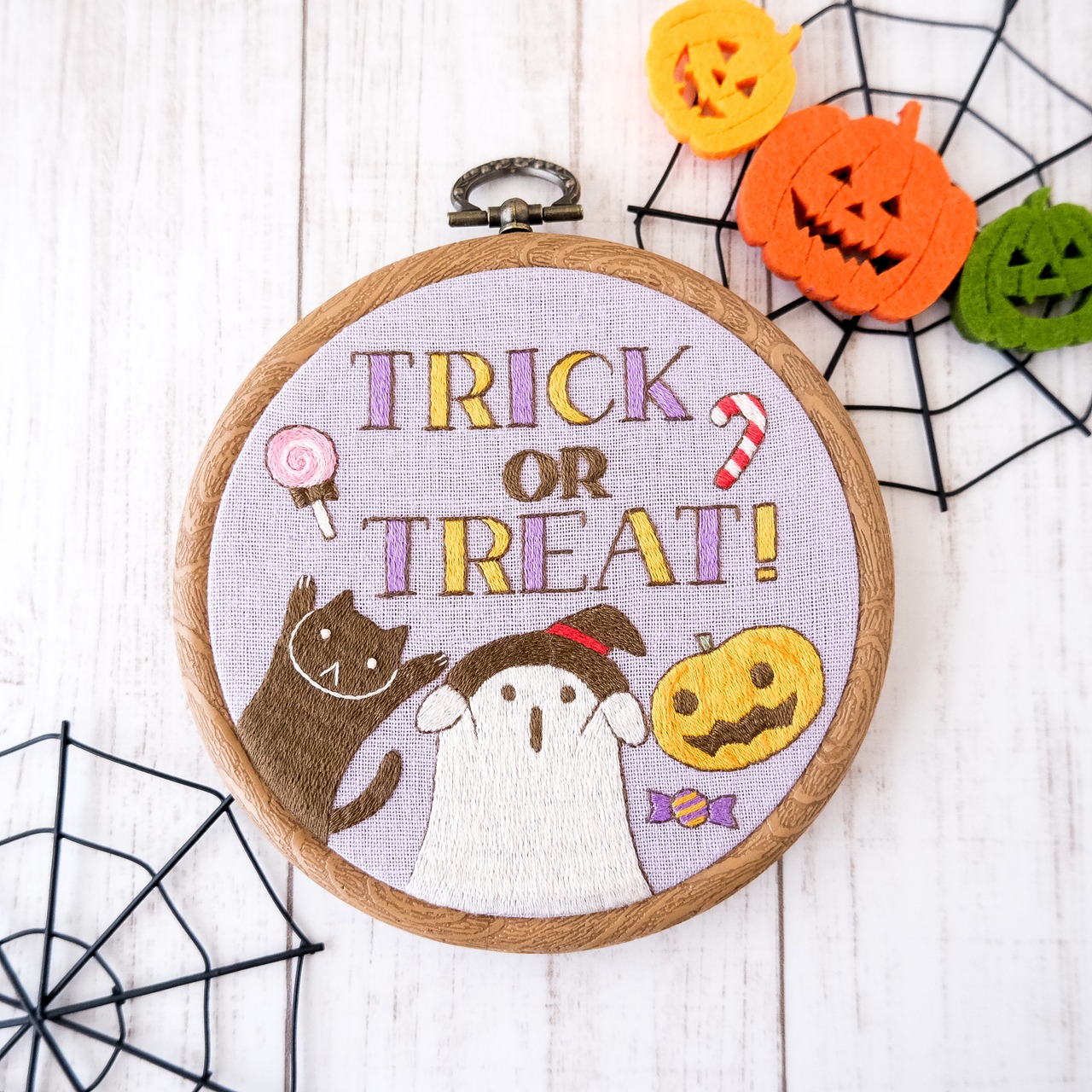 秋背景布+フェルトトリミングチョーカー コスモス ハロウィン 計100個 