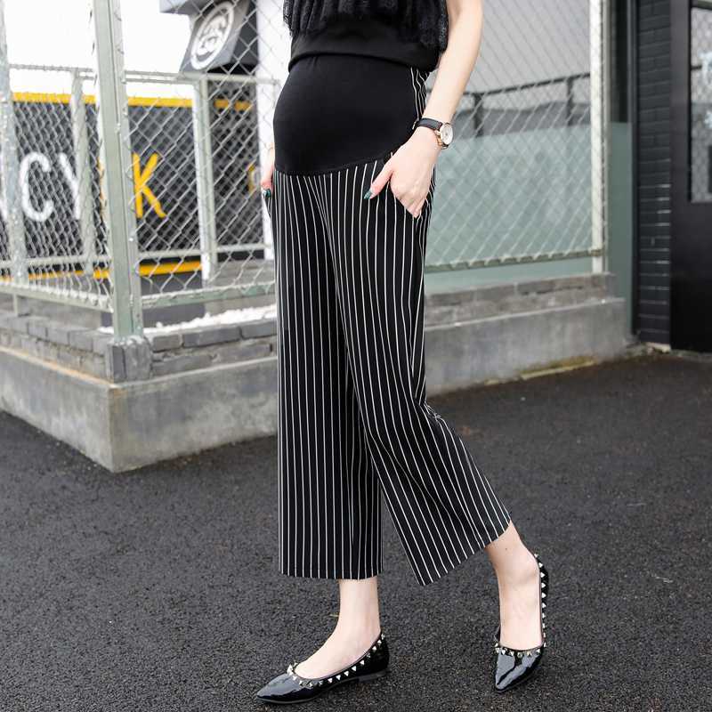 【新作】【送料無料】 春夏新作ファッションストライプ妊婦ワイドレッグパンツパンストパンツ スプリング 春物 サマー 夏物 タイツ ストッキング ソックス ワイドパンツ AL expec319854153475
