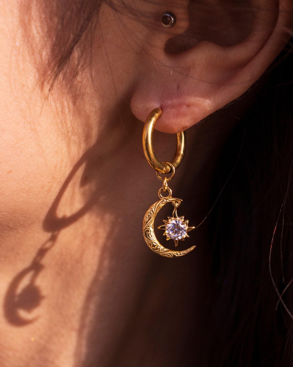 sun & moon hoop pierce | IRIEBEACH