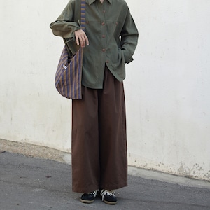 tuck wide straight pants J00048