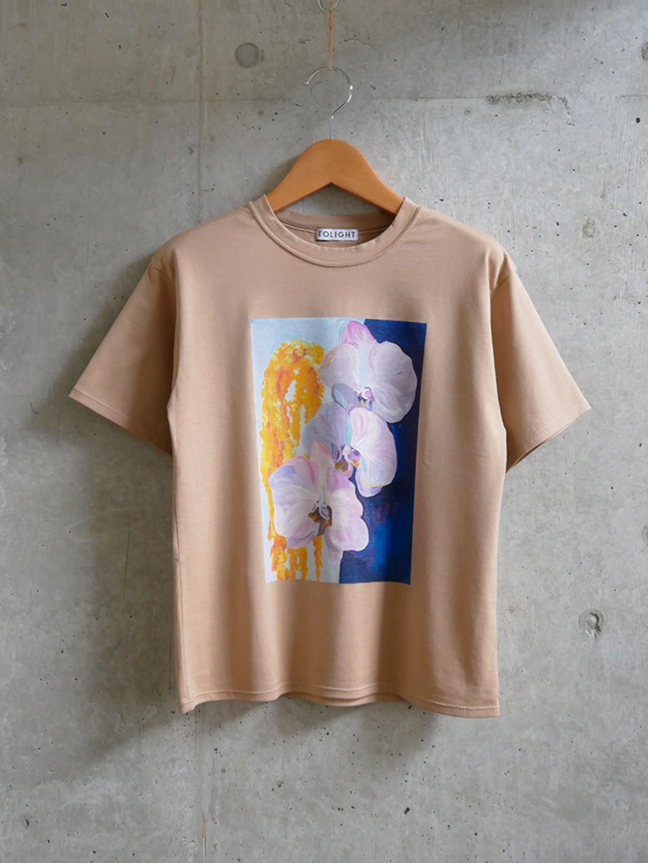 drawing print tee beige*calm