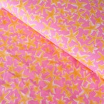 ブロックプリント生地【50cm単位】インド綿 ヒトデ柄 ピンク×黄色 #23853-PK1【再入荷】