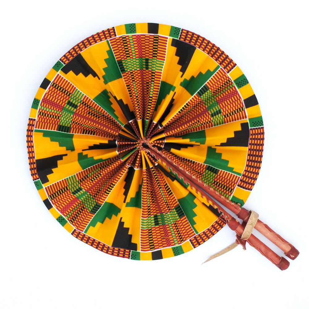 アフリカンうちわ Kente Fan | アフリキコ AFRIKICO｜アフリカ雑貨専門