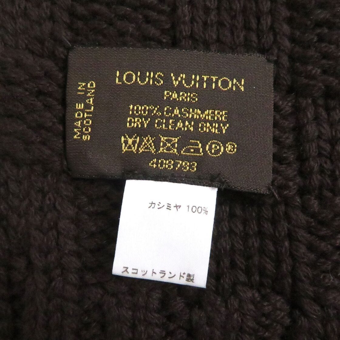 極美品□ルイヴィトン エシャルプ・ヘルシンキ ダミエ カシミヤ100 