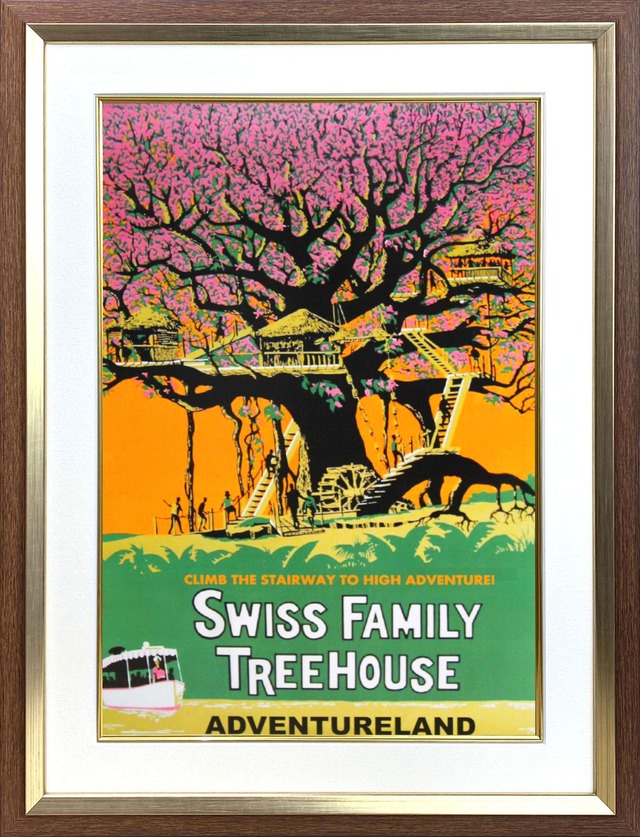 ディズニー テーマパーク「アドベンチャーランド/スイスファミリー・ツリーハウス」展示用フック付ポスター