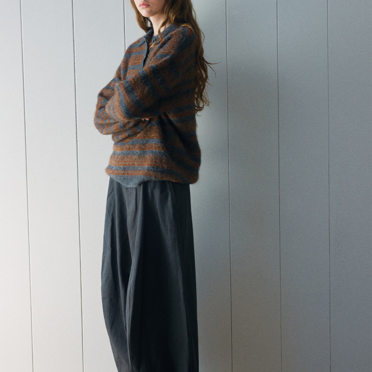 Striped Polo Knit T3738