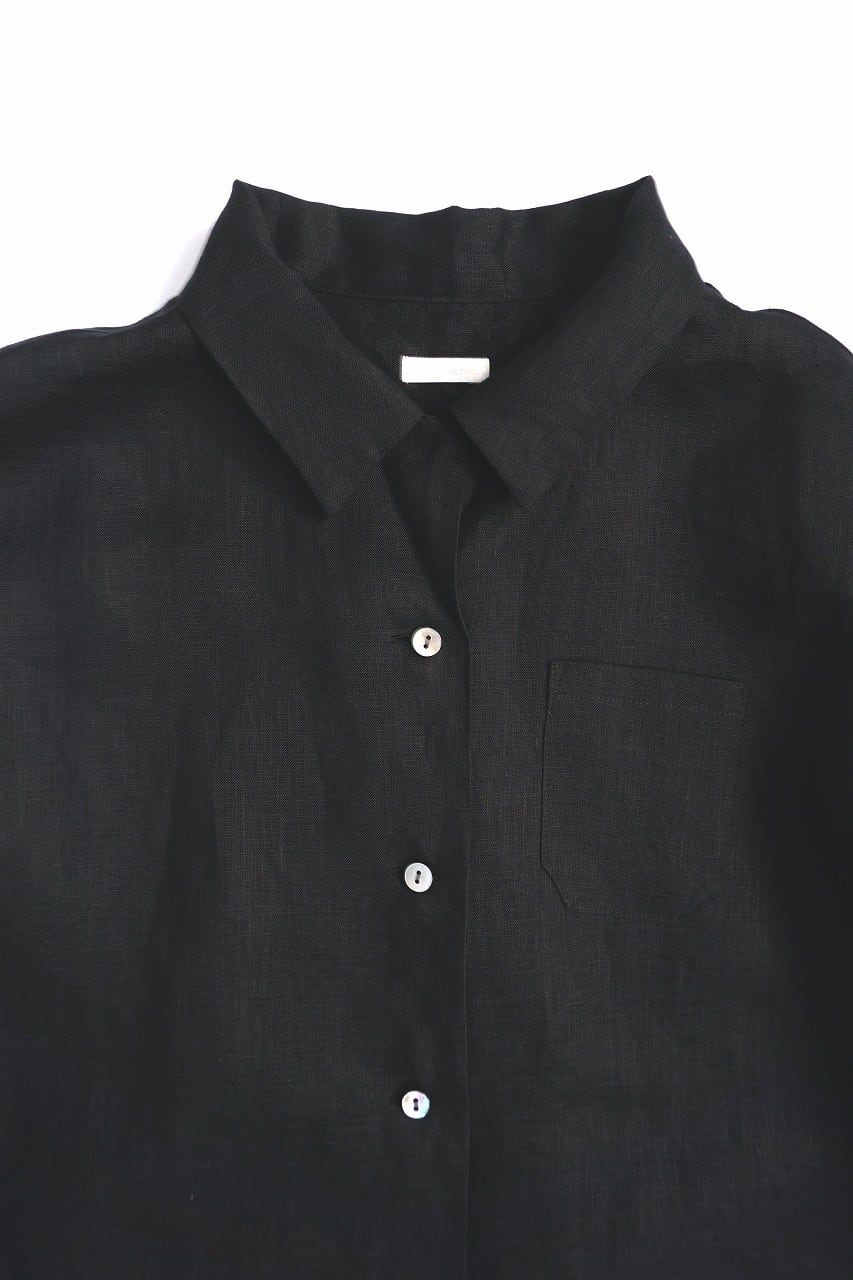 French Linen Open Collar S/S O/P