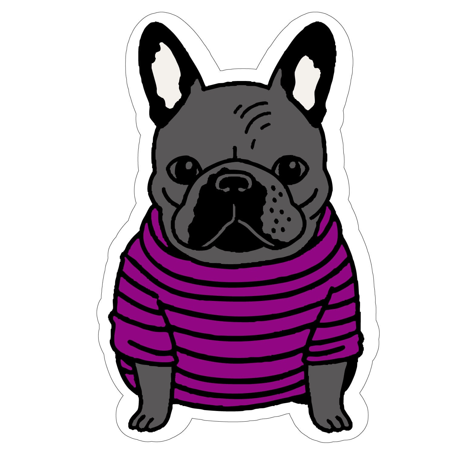 フレンチブルドック フレブル シール ステッカー FRENCH BULL DOG STICKER : FBST-001PPL